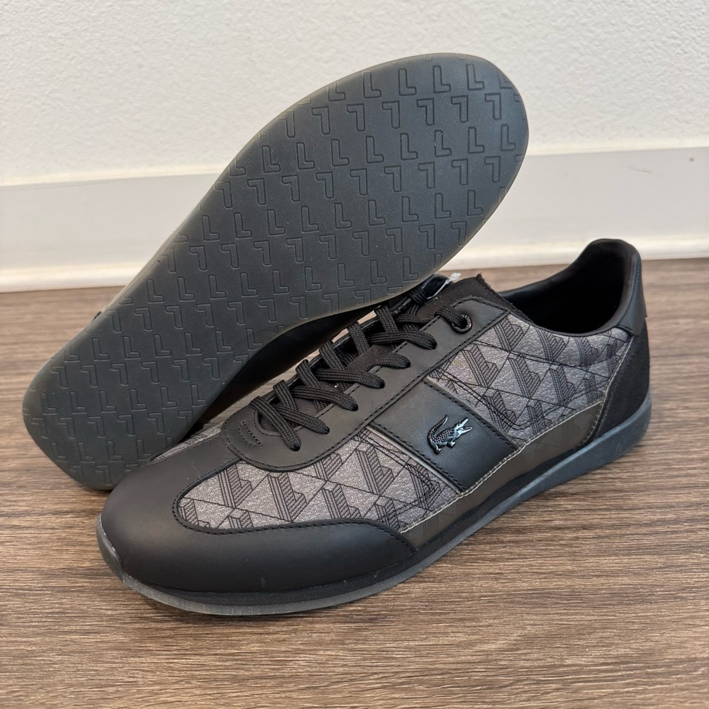 Lacoste Chaymon 125 2 CMA Mens Black Suede Lifestyle Sneakers Shoes Sz 10, 12 - Picture 3 of 5